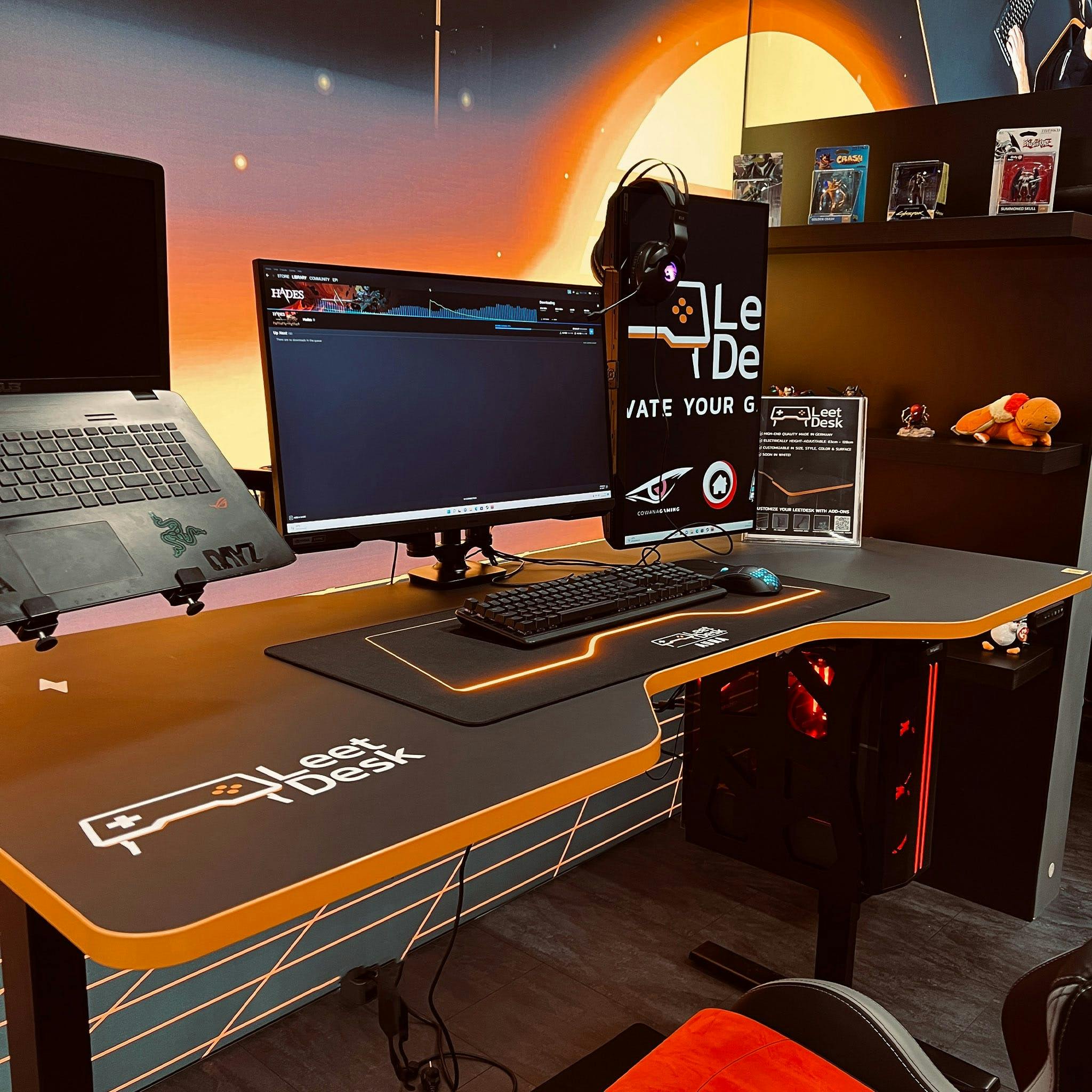 Gaming Tische mit 180cm bieten Gaming Tische mit 180cm bieten ausreichend Platz für ein großes Setup | Credit: LeetDesk