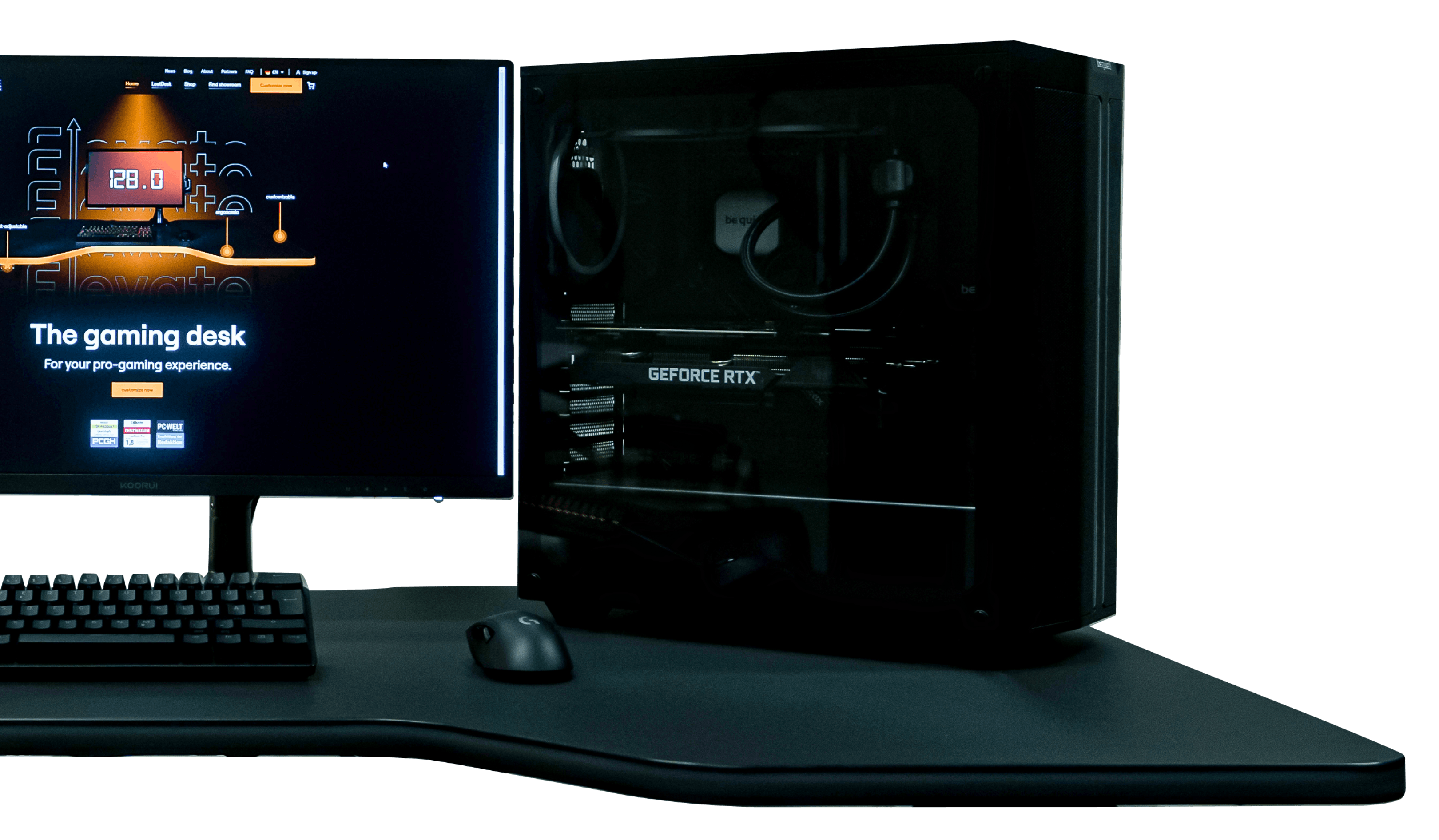 LeetDesk Aura LED Gaming Desk turned off